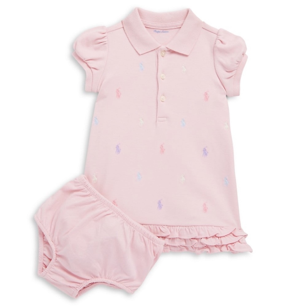 Polo Ralph Lauren Baby Girl's Ruffled Polo Dress & Bloomers Set